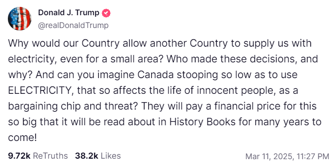 皇冠球网app_特朗普：谁允许加拿大给我们供电的皇冠球网app？网友：是你自己