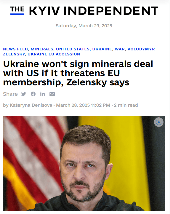 皇冠体育App下载_泽连斯基：若对乌加入欧盟有威胁 就不与美签矿产协议