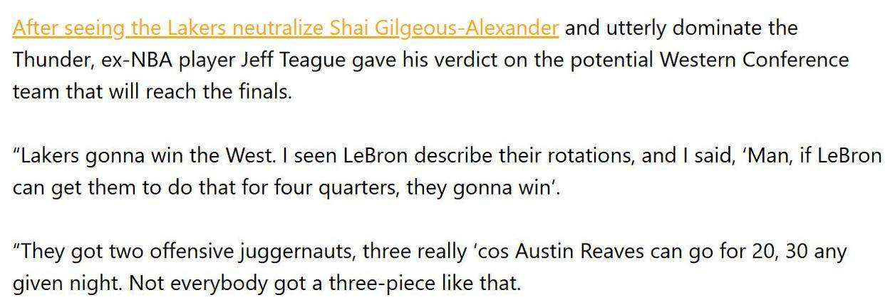 皇冠信用網会员申请网址_蒂格：湖人将夺得西部冠军！美媒最新概率：快船4%皇冠信用網会员申请网址，火箭9.1%