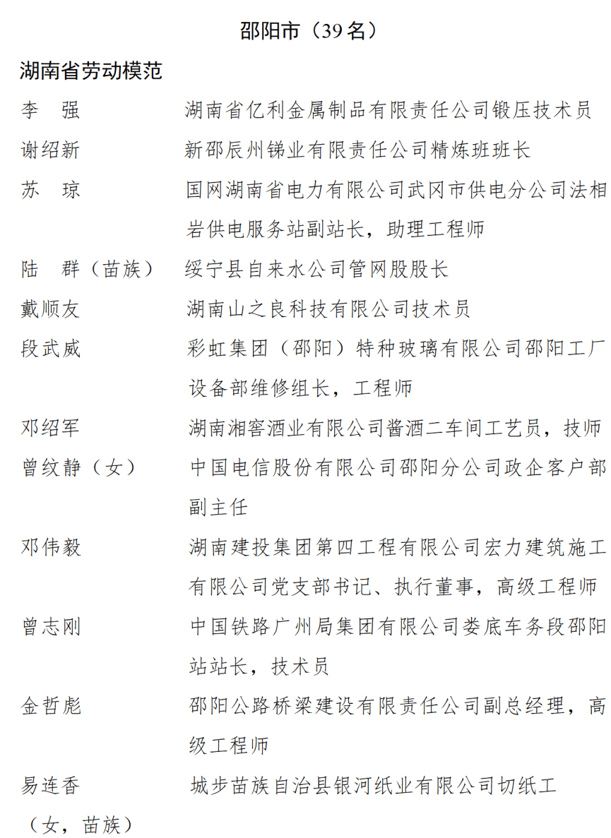 皇冠信用盘开户_中共湖南省委湖南省人民政府关于表彰湖南省劳动模范和先进工作者的决定