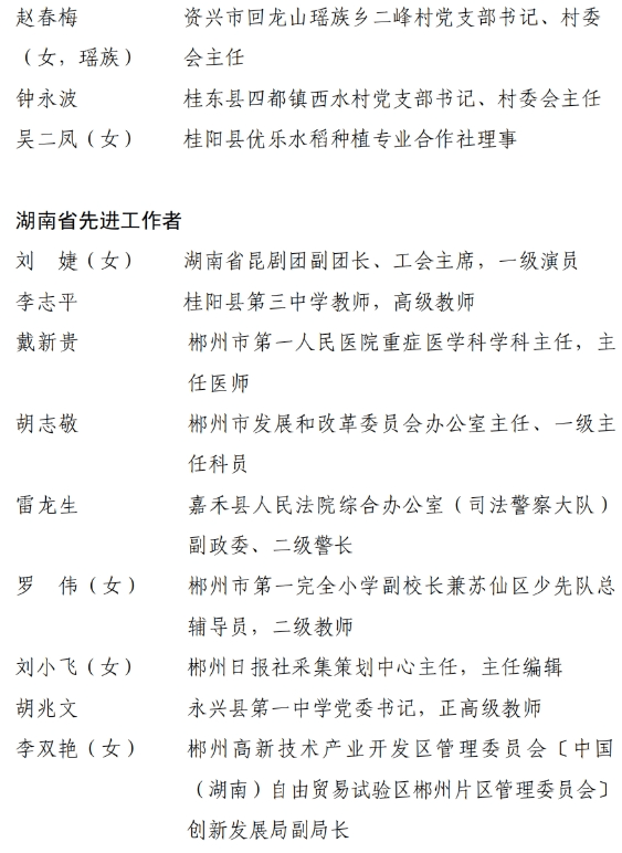 皇冠信用盘开户_中共湖南省委湖南省人民政府关于表彰湖南省劳动模范和先进工作者的决定