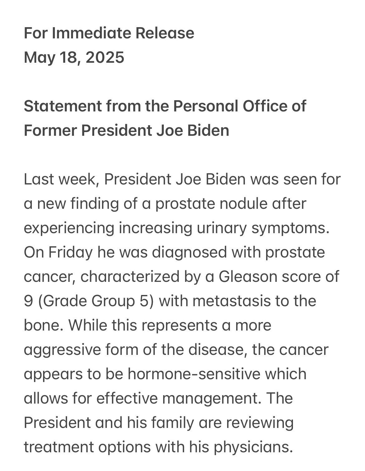 皇冠信用网代理_拜登确诊前列腺癌 已扩散至骨骼