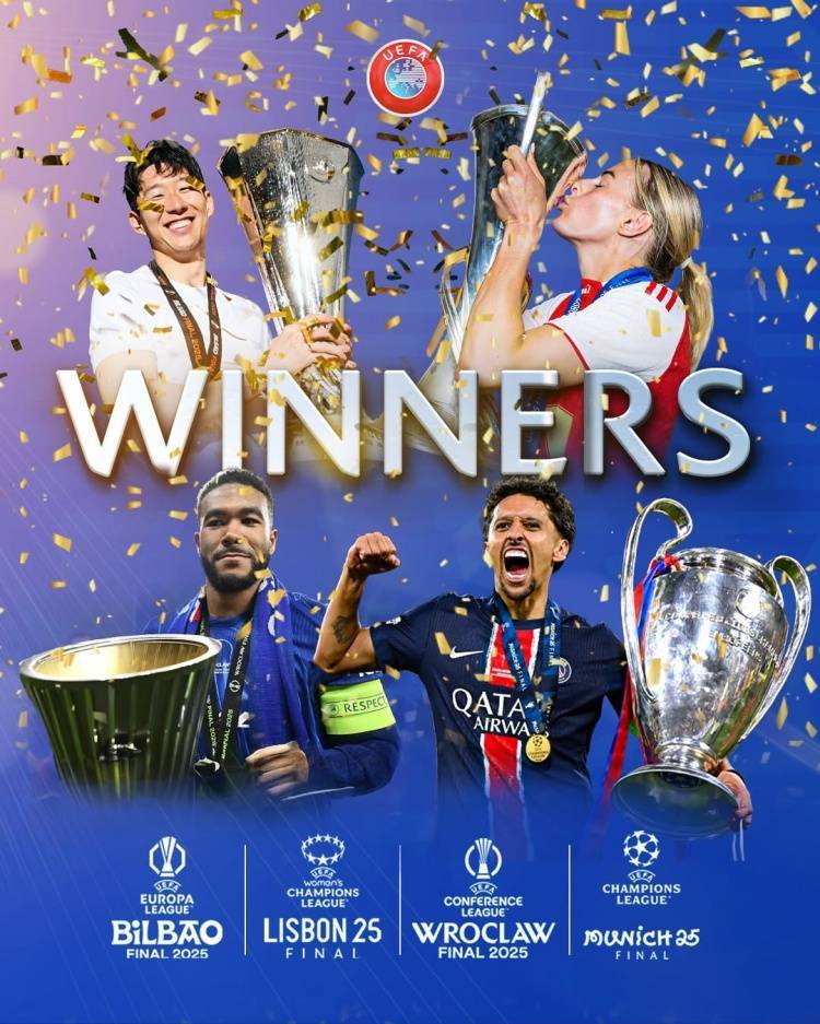 皇冠信用网代理_欧足联祝贺旗下四大赛事冠军：巴黎、热刺、切尔西、阿森纳女足