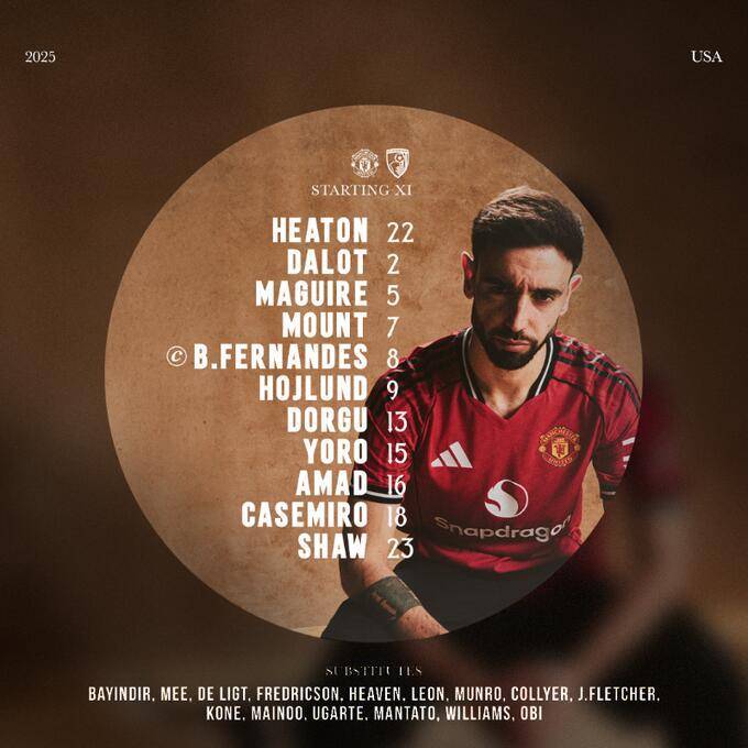 皇冠皇冠代理平台_热身赛-曼联vs伯恩茅斯首发：霍伊伦、B费先发皇冠皇冠代理平台，芒特出战