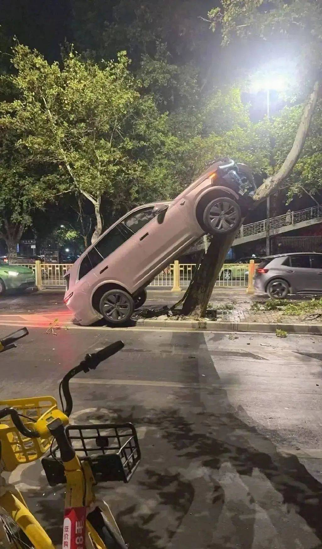 皇冠信用网在线开户_西安警方通报“女子把新能源车开到树上”：因操作不当车辆发生碰撞皇冠信用网在线开户，受伤送医