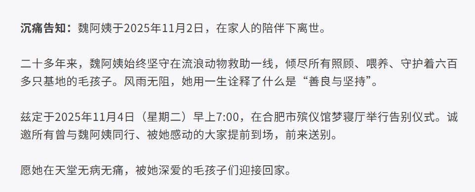 登3代理出租_合肥卖房救助流浪狗的魏阿姨离世登3代理出租，病中仍然惦记着基地的600只流浪狗，工人：不敢相信世上还有这样执着的人